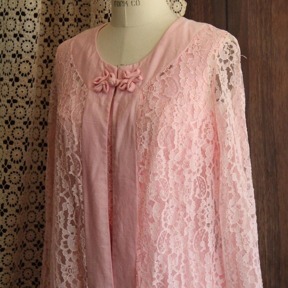 Vintage 1960s Vintage Dress and Jacket, Lilli Diamond Pink Lace Designer Frock - Picture 10 of 10